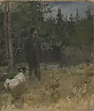 Jeger i skogen ved Ask  （1884年）