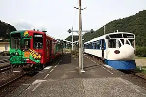 江川崎駅に停車中のホビートレイン(2018年10月)