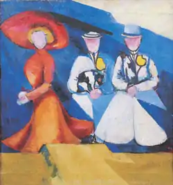 Aleksandra Ekster, 3人の女性の姿。 1909年-1910年 キャンバスに油彩。