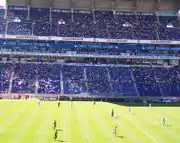 当スタジアムで開催された1986 FIFAワールドカップの試合風景
