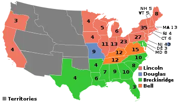 1860年米国大統領選、選挙結果