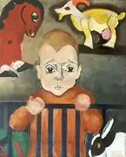 おもちゃの動物と子供