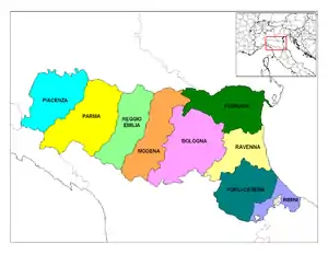 Provinces of Emilia-Romagna.