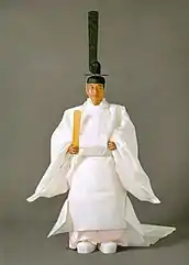 帛御袍を着用した天皇明仁1990年、大嘗祭
