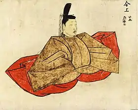後光厳天皇像。香染の御引直衣。