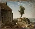 『グリュシーの村はずれ』1866年。油彩、キャンバス、81.6 × 100.6 cm。ボストン美術館。1866年サロン入選。