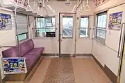 クハ2100形2106の車椅子スペース乗務員室後部、助士席側に設けられている（2023年4月）