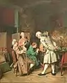 ジャン=ルイ=エルネスト・メソニエ『絵画愛好家たち』1860年。木、油彩、マホガニー、35.5 × 28.5 cm。オルセー美術館。
