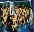 エルンスト・ルートヴィヒ・キルヒナー, The soldier bath or Artillerymen,（1915年）, 140.3 × 151.8&nbsp;cm