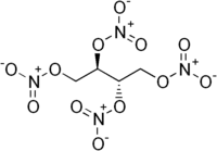 Skeletal formula of erythritol tetranitrate