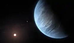 K2-18とK2-18bの想像図。出典: ESA / Hubble, M. Kornmesser