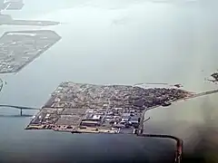 江島を北方から空撮（2021年）