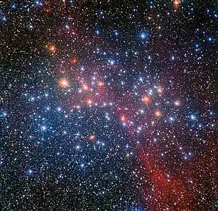 チリにある欧州南天天文台 (ESO) のラ・シヤ天文台のMPG/ESO2.2メートル望遠鏡で撮影された「願いの井戸星団 (英: Wishing Well Cluster)」の通称で知られる散開星団NGC 3532。