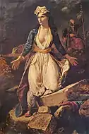 ウジェーヌ・ドラクロワ『ミソロンギの廃墟に立つギリシア（英語版）』 (1827年)