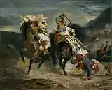 異端者とハッサンの戦い（1826年、シカゴ美術館所蔵）"Combat de Giaour et Hassan"
