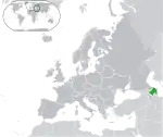 ヨーロッパにおけるアゼルバイジャンの地図