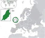 ヨーロッパにおけるマン島の地図