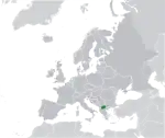ヨーロッパにおけるマケドニアの地図