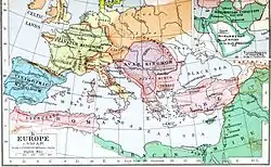 ヨーロッパと地中海諸国を示す地図