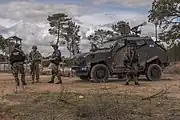 ブルガリア憲兵隊のサンドキャット。車体後部が斜めになっており、開放型の荷台を有するタイプである。