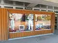 球場入口では山田久志に関する資料が展示されている。