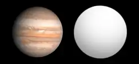 木星との大きさの比較図