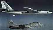 インド洋上空でF-14のインターセプトを受ける3M“バイソンB”(1982年の撮影)