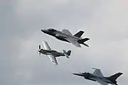 F-35、F-16と並んで飛行するD型(2017年)
