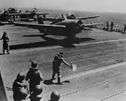 1942年に撮られた本艦のＦ4Ｆワイルドキャット