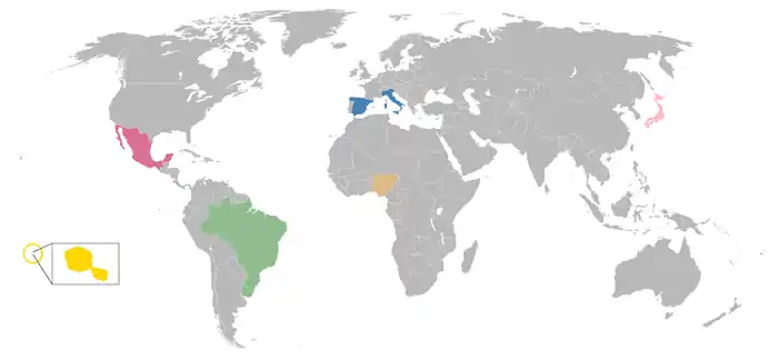 FIFAコンフェデレーションズカップ2013の出場国