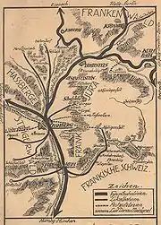 1912年のフレンキッシェ・シュヴァイツ付近の地図
