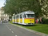 社会主義時代に導入された連接車は2010年代まで使用された(2012年撮影)