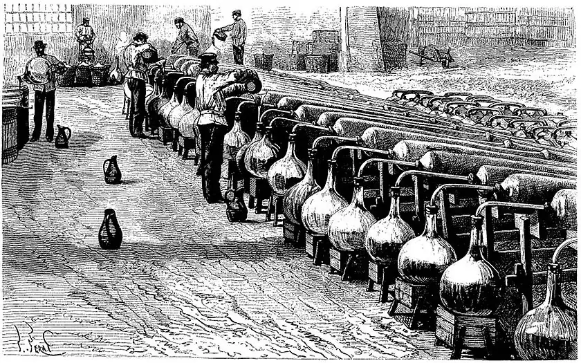 弾薬製造のための雷酸水銀(II)の合成(1871年、オー=ド=セーヌ県の工場にて)
