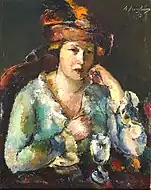 ワイングラスを持った女性(1913)