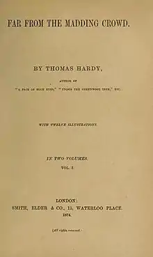 『Far from the Madding Crowd』初版(1874年)の表紙