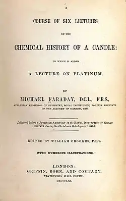 The Chemical History of a Candle 初版の題字