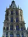 Townhalltower in Cologne with statue of Johann Maria Farina, left side 2.floor