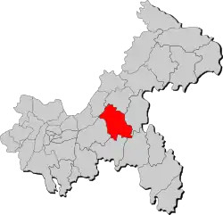重慶市中の豊都県の位置