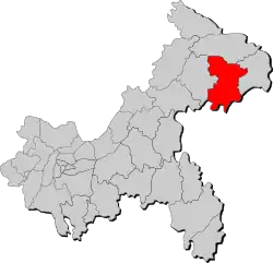 重慶市中の奉節県の位置