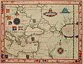 1570年の地図。メキシコ周辺。 (Huntington Library, San Marino, USA)