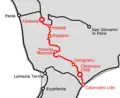 コゼンツァ-カタンザーロ・リド線の路線図