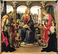 Madonna with Child and Saints (c. 1488)Oil on wood, サント・スピリト聖堂, イタリアフィレンツェ