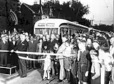PCCカーの出発式(1938年撮影)