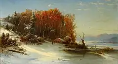 ハドソン河畔の初雪 (1859 個人蔵