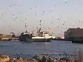 スウェーデンの漁船。鋼鉄船。