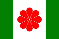 台湾独立派が1990年代に台湾共和国の国旗として提案した「クローバー旗」。中央の紋章は日本の十六菊花紋を真似た八菊花紋である。しかしこの国旗は菊花紋の重数が日本より半分少なく、日本の臣下に見えるという非難を受けつつ、最終的に廃案となった。