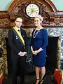 2012年7月15日、ロンドンのPolination Micronational Conferenceにて、ラドニアのCarolyn女王とともに写るNiels Vermeersch