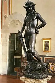 ドナテッロ作『ダヴィデ像』1440年代。バルジェロ美術館(フィレンツェ)所蔵