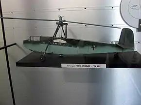 ビュッケブルクのヘリコプター博物館に展示されているフォッケ・アハゲリス Fa 225の模型