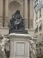 「モリエールの噴水(Fontaine Molière)」のモリエール像